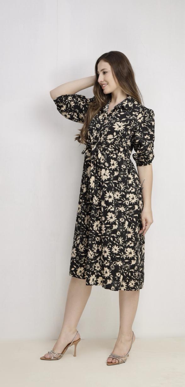 3/4 Sleeve Maxi Dress