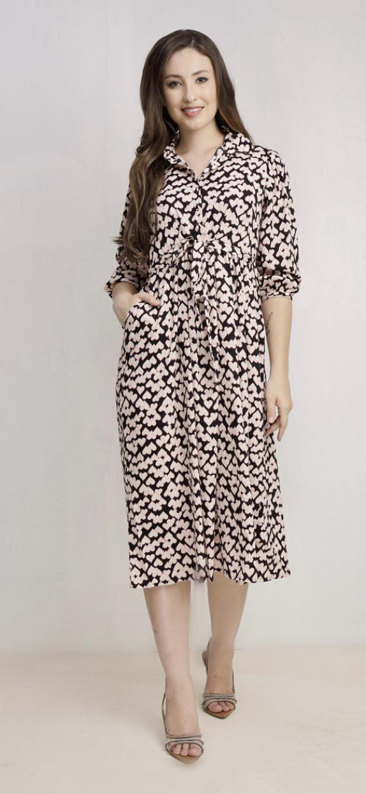 3/4 Sleeve Maxi Dress Floral Multi