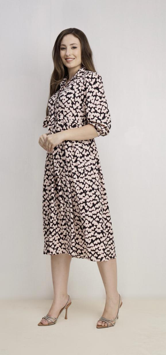 3/4 Sleeve Maxi Dress Floral Multi